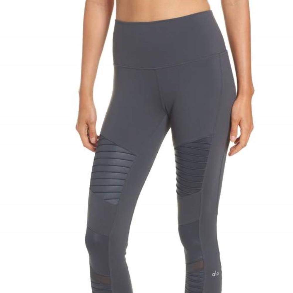 Alo High Waist Moto Legging -Gray